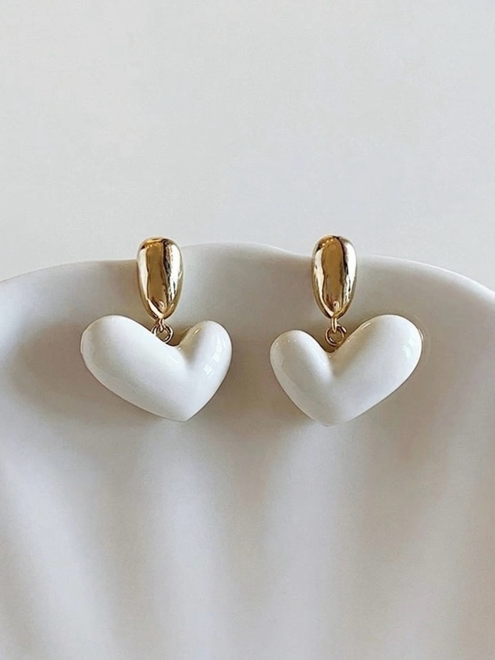 NEW Luxury 18K Gold Plated Heart Drop Earrings | S925 Silver Posts